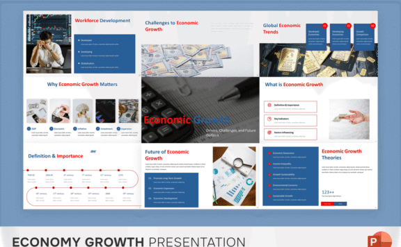 经济增长PPT模板 (PPTX)
