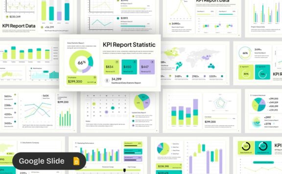 KPI报告PPT模板 (PPTX)