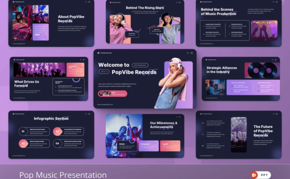 流行音乐PPT模板 (PPTX)