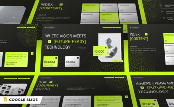 绿色现代公司资料PPT模板 (PPTX,PPT)