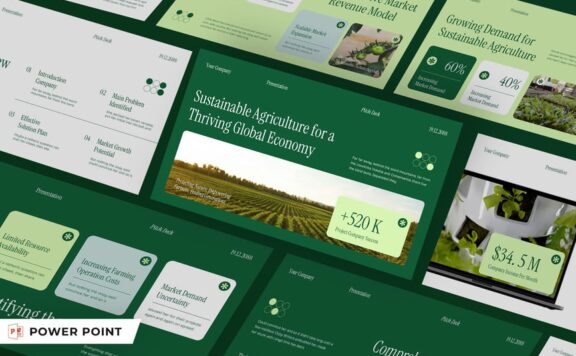 绿白色现代农业PPT模板 (PPT,PPTX)