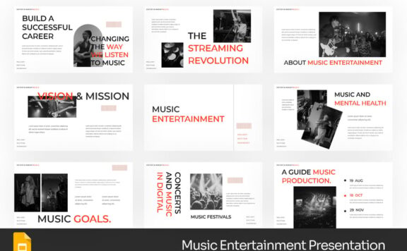 音乐娱乐PPT模板 (PPTX)