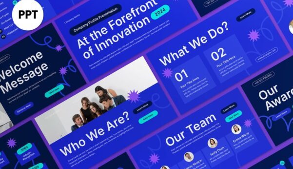 蓝色现代公司资料PPT模板 (PPT,PPTX)