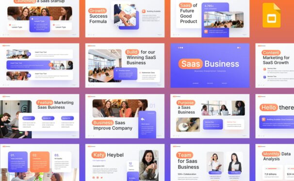 SaaS业务PPT模板 (PPTX)