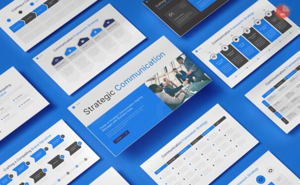 通信策略PPT模板 (PPTX)