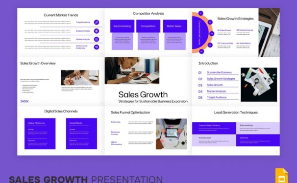 销售增长PPT模板 (PPTX)