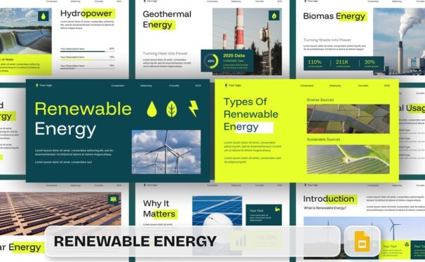 可再生能源PPT模板 (PPTX)