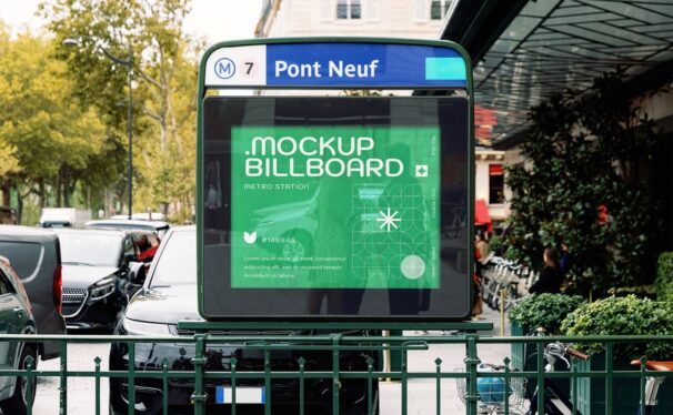 地铁站广告牌城市模型