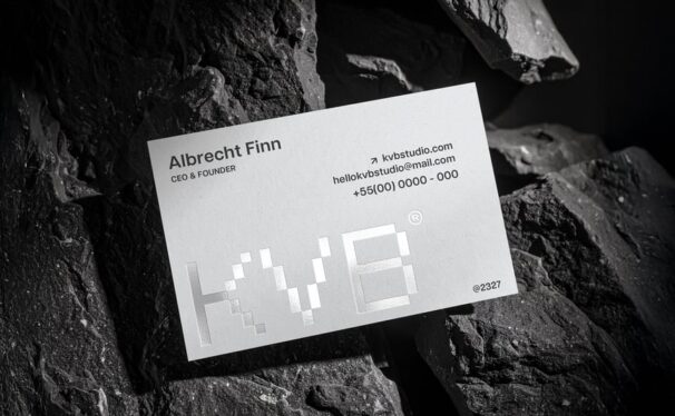 极简浮雕名片样机