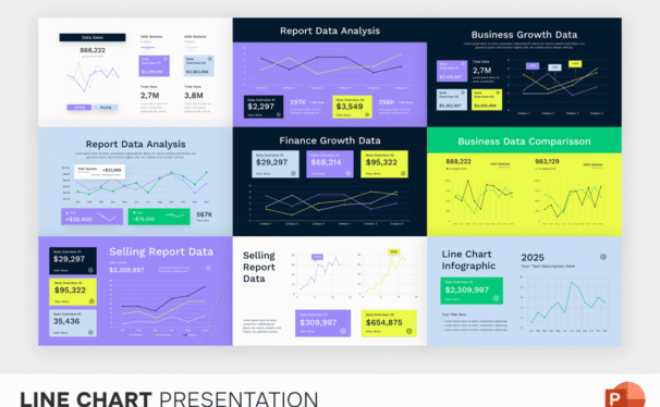 线图图表PPT模板