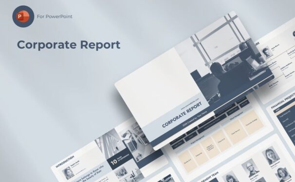 公司报告PPT模板 (PPTX)