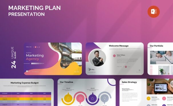 营销计划演示模板PPT模板 (PPTX)