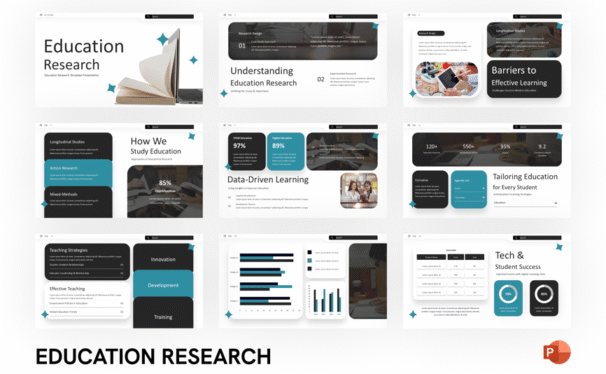 教育研究PPT模板 (PPTX)