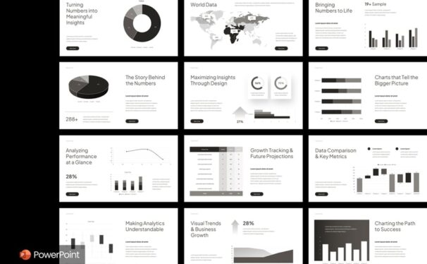 视觉图表PPT模板 (PPTX)