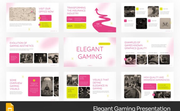 优雅的游戏PPT模板 (PPTX)