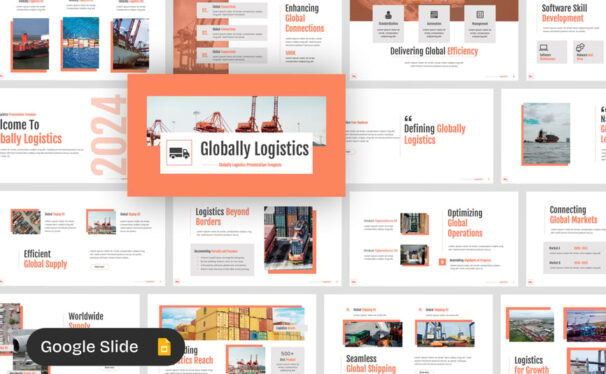 全球物流PPT模板 (PPTX)