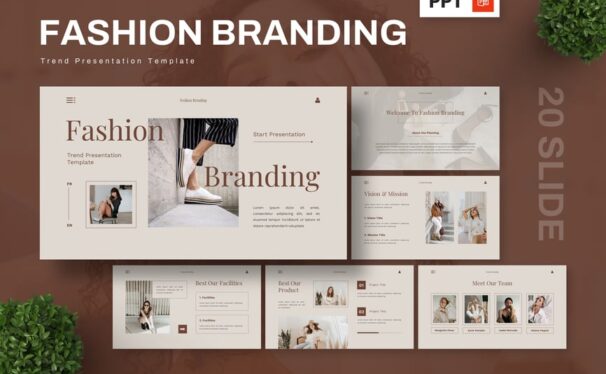 时尚品牌 – 趋势PPT模板 (PPTX)