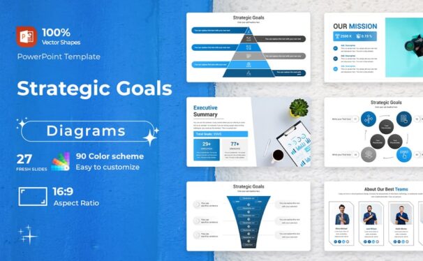 战略目标PPT模板 (PPTX)