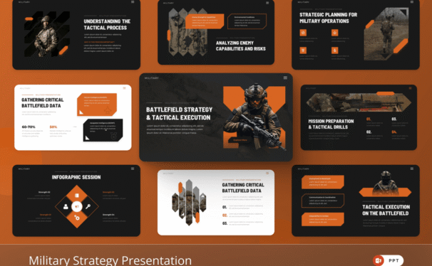 军事策略PPT模板 (PPTX)