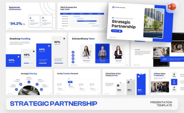 战略伙伴关系PPT模板 (PPTX)