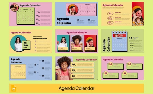 议程日历PPT模板 (PPTX)
