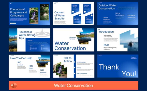 水利节水介绍PPT模板 (PPTX)