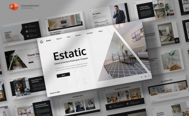 内部和家具PPT模板 (PPTX)