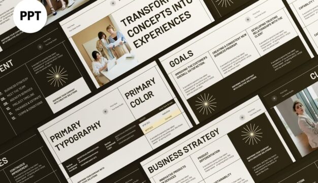 棕色奶油项目介绍PPT模板 (PPT)