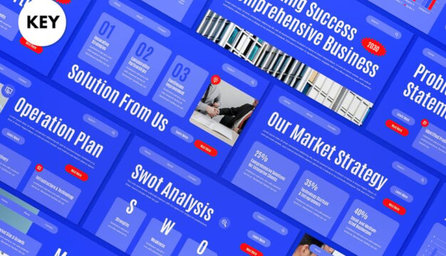 蓝色现代商业计划PPT模板 (PPT,PPTX)