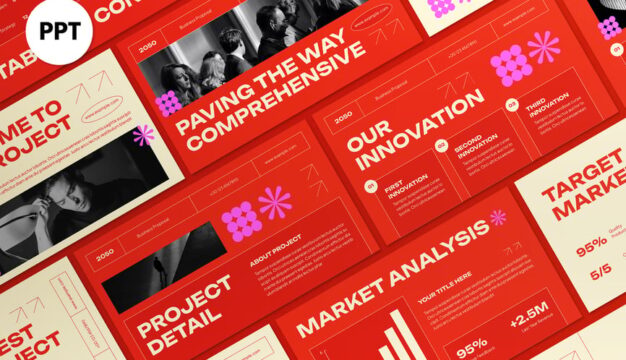 橙色现代商务提案PPT模板 (PPT,PPTX)