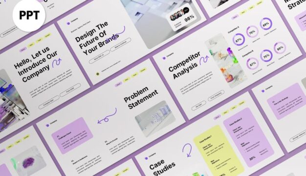 白紫色主题路演PPT模板 (PPT,PPTX)