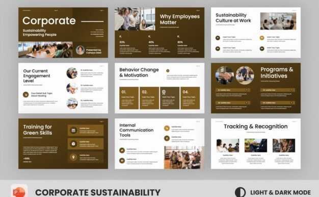 公司可持续性项目介绍PPT模板 (PPTX)