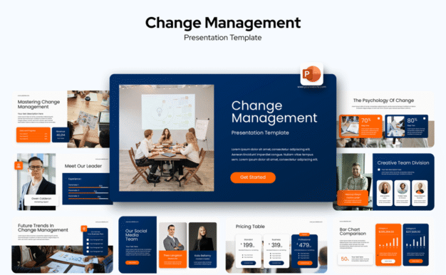 变更管理PPT模板 (PPTX)