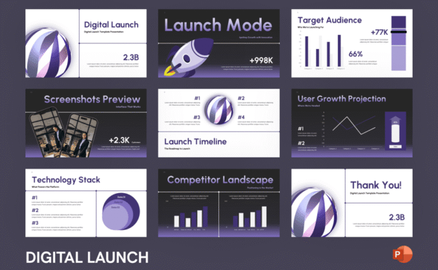 数字发布PPT模板 (PPTX)