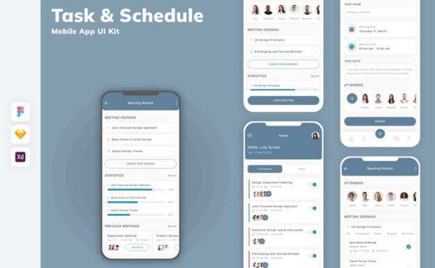 任务和日程安排移动应用 UI 套件