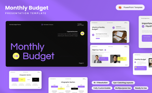 每月预算PPT模板 (PPTX)