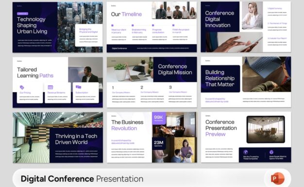 数字会议PPT模板 (PPTX)