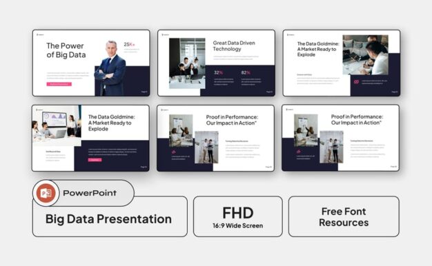 大数据分析PPT模板 (PPTX)