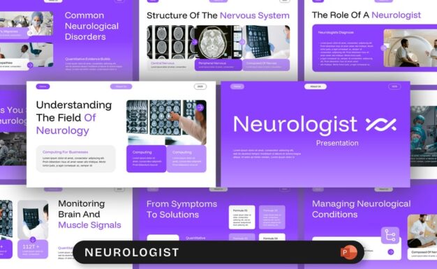 神经科医生PPT模板 (PPTX)