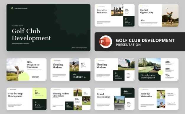 高尔夫运动PPT模板 (PPTX)
