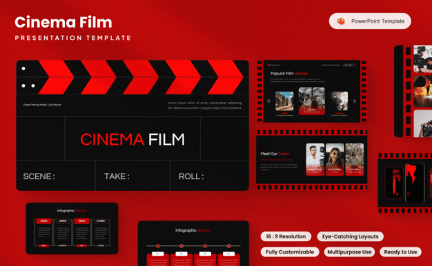 电影介绍PPT模板 (PPTX)