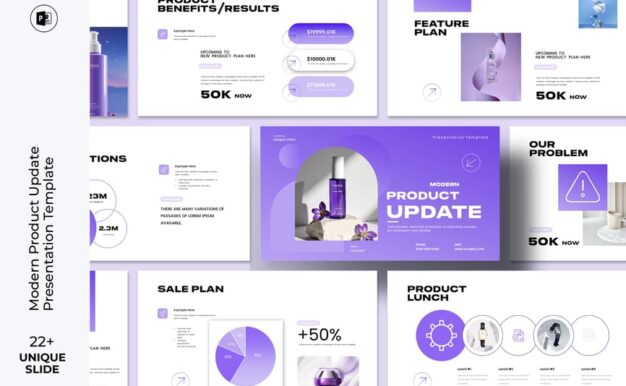 现代产品更新演示PPT模板 (PPTX)