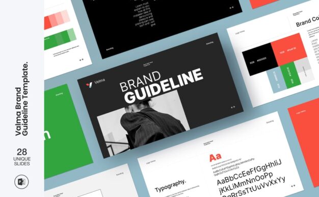 品牌指南模板PPT模板 (PPTX)