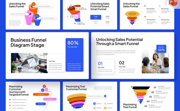 业务渠道图PPT模板 (PPTX)