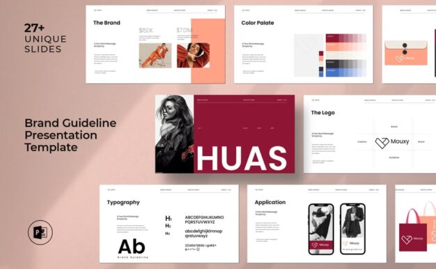 品牌指南演示模板PPT模板 (PPTX)