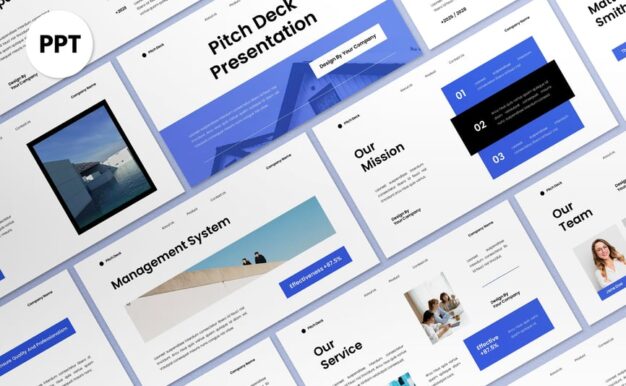 蓝色简约商务风PPT模板PPT模板 (PPT,PPTX)