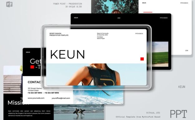 现代运动时尚品牌PPT模板 (PPTX)