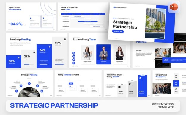 战略伙伴关系PPT模板 (PPTX)