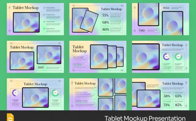 平板电脑模型PPT模板 (PPTX)