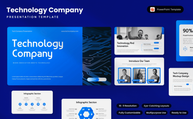 科技公司PPT模板 (PPTX)